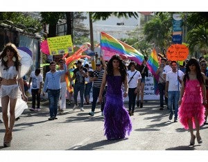 La marcha fue engalanada por diversas organizaciones LGTB quienes conmemoraron su mes con el recorrido.