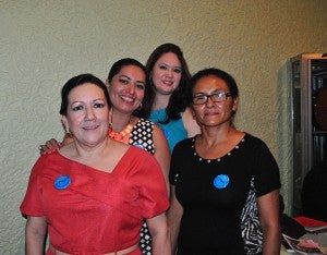 Damas de la directiva, organizadoras del evento Blanca Echeverri, Jessica de Zelaya, María Teresa Hernández y Joely Montufar.