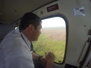 JOH sobrevoló la zona afectada.