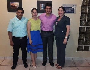 Edwin Medina, Alejandra Gonzales, Johan Rivera y Karen Antúnez.