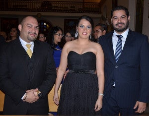 Ahmed Názar, Cristel rosa y Marco Ponce.
