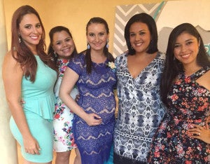 Giselle Azar, Pamela Mejía, Susy Becker, Larisa Rivera e Isel de Mejía.