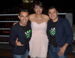 Junior Estrada, Adriana Flores y MC Benny Sandoval.