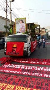 El asesinato de Berta Cáceres  en las consignas de hoy Día del Trabajo.